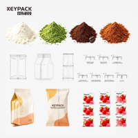 Machine d'emballage automatique VFFS à vis sans fin pour poudre, détergent, farine, épices 500g, anti-poussière, certifiée CE, avec emballage Keypack
