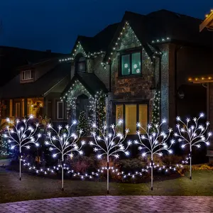 Snowflake Christmas Pathway Lights 8 Light Modes LED Garden Lights with Timer Function Outdoor Waterproof Yard lamp
