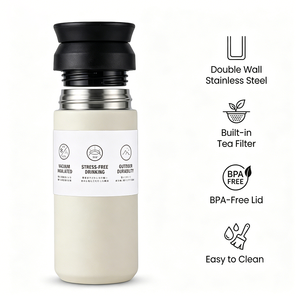 Thermos personnalisé <span class=keywords><strong>de</strong></span> style japonais Kinto <span class=keywords><strong>de</strong></span> 350 ml et 500 ml, gourde isotherme en acier inoxydable pour café avec infuseur à thé - Product Image 4