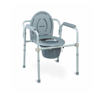 Orientmed 3-en-1 Chaise de chevet pliable Siège de toilette portable en aluminium et acier pour personnes âgées également utilisable comme fauteuil roulant - Product Image 4