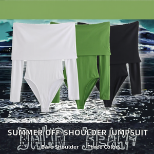 Mono de Otoño al por Mayor, Informal, Ajustado, Transpirable, Teñido, con Hombros Descubiertos, Estilo Europeo Americano - Product Image 2