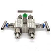 Manifold à 3 vannes pour instruments, avec vanne à boisseau, transmetteur de pression différentielle Rosement, vanne à aiguille à siège dur pour purge, BSPP BSPT