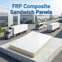 Panneaux sandwich composites légers en FRP et mousse XPS haute résistance pour isolation thermique des caravanes, des camions, des murs, des toits et des sols