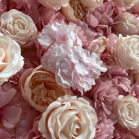 Mur de fleurs LE-521 Rose Blush Hydrangea, toile de fond florale 3D en soie, personnalisable, pour designer de mariages, décoration murale de scène