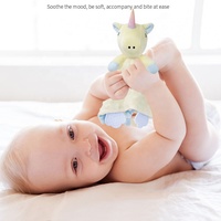 Couverture de sécurité pour visage d'animal en peluche avec anneaux de dentition