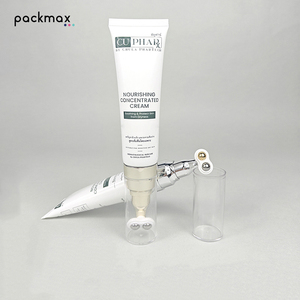 Custom <b>vacuum</b> <b>pump</b> dual rollerball massage cosmetic tube — skincare eye cream/serum/cream massage tube - Product Image 6