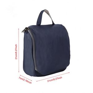 BSCI Factory <b>Folded</b> Waterproof Bathroom Storage <b>Bag</b> Oxford Travel Cosmetic <b>Bags</b> Customize Organizer Makeup Toiletry <b>Bag</b> with - Product Image 4