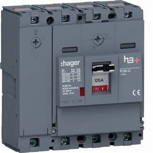 HCS126AC ปรับแต่งได้ด้วยสวิตช์ตัดวงจร Hagers รุ่น h3+ P160 4P 125A - Product Image 1
