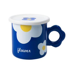 Mug en céramique personnalisable avec couvercle, motif dessin animé mignon pour fille, usage domestique, créatif, pour couple, fête, 301-400 ml, compatible lave-vaisselle et micro-ondes - Product Image 5