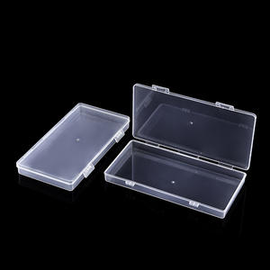 Caja de almacenamiento de plástico rectangular transparente, 16,5x8,5x1,7 cm, tapa con doble cierre para organización de piezas de hardware electrónico - Product Image 2