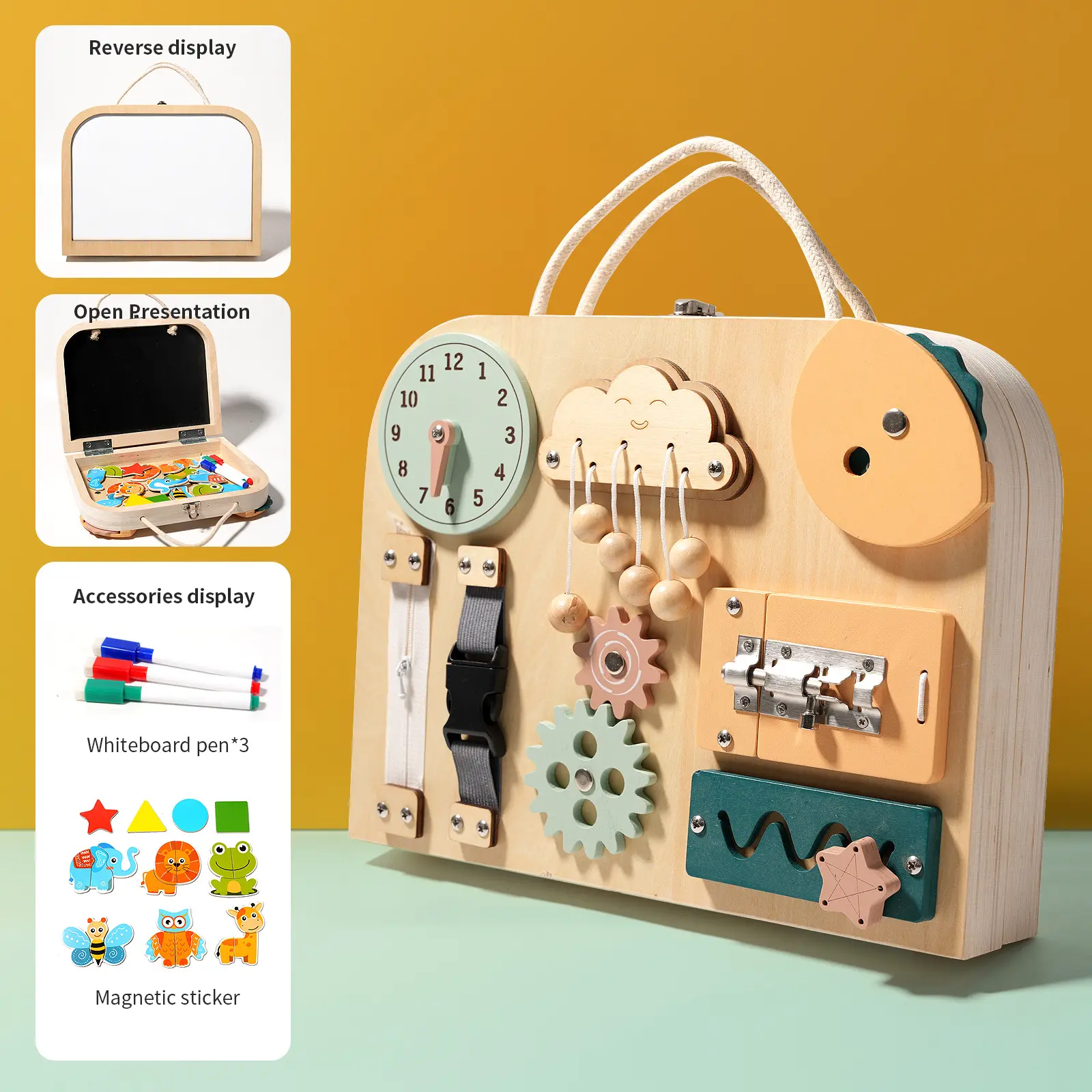 Montessori bambini Activity Board giocattoli sensoriali educativi per educazione precoce a LED scatola leggera per regali per bambini