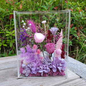 Vendita calda compleanno giorno di natale festa della mamma regalo di san valentino <span class=keywords><strong>amore</strong></span> <span class=keywords><strong>viola</strong></span> fiori conservati In scatola acrilica - Product Image 6