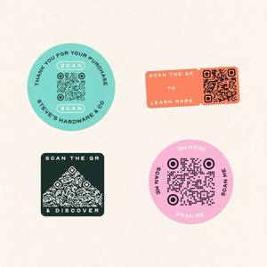 Pegatinas con <span class=keywords><strong>Código</strong></span> QR Personalizadas Ranguo, con su Logotipo e Información, Resistentes al Agua, de Vinilo/Papel Dorado Brillante, de Alta Calidad para Promoción - Product Image 4