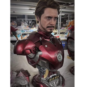 Statue buste Iron Man Mark 3 Robert Downey Jr. avec tête en silicone, armure mécanique semi-exposée, réacteur <span class=keywords><strong>Arc</strong></span> LED, figurine en résine pour la décoration - Product Image 1