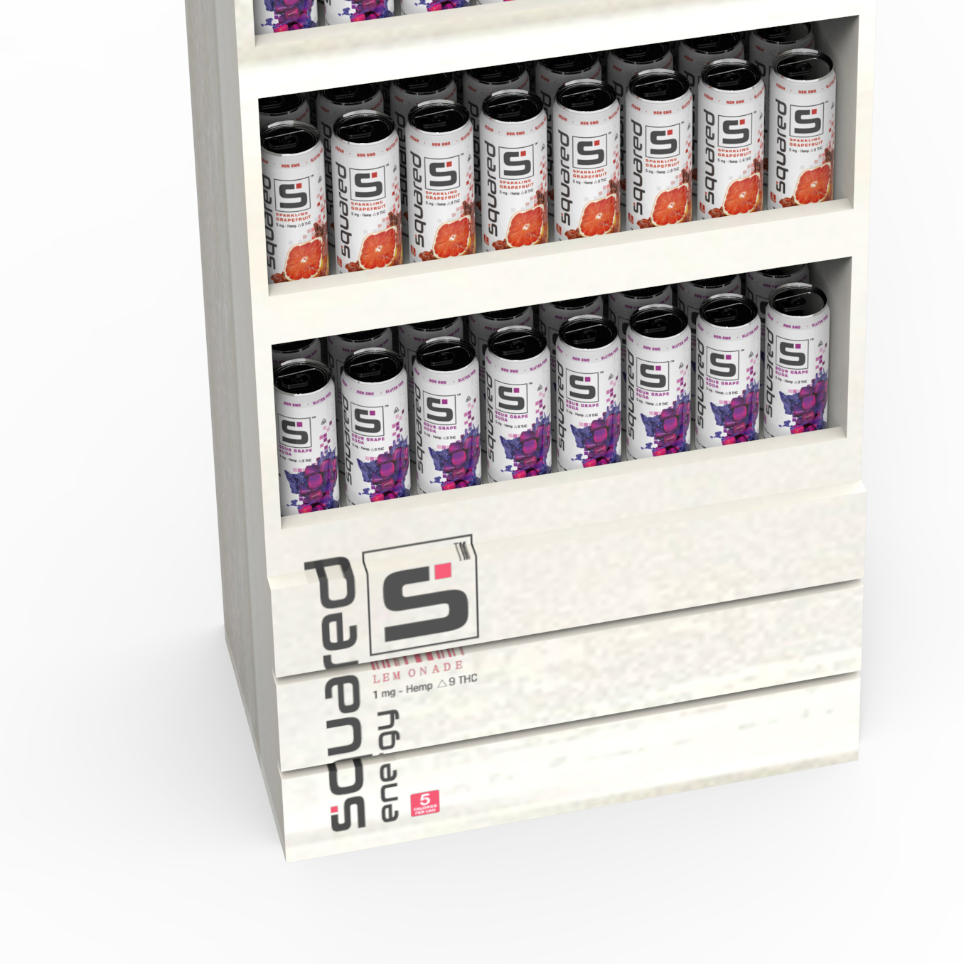 Wooden Timber Shelves Floor Standing Energy Drink Can Display Rack for Stores for Storage and Display — view 4