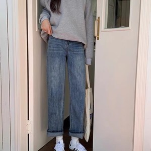 Jeans de Mezclilla Personalizados de Moda Casual, de Alta Calidad, de Algodón, de Cintura Alta, Corte Recto, Estilo Boyfriend para Mujer - Product Image 3