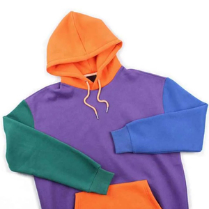 Meilleur sweat à capuche pour homme, manches raglan, en polaire, coupe oversize, décontracté, pour l'automne, violet, orange, bleu, vert, avec poches - Product Image 3