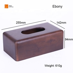 Boîte à mouchoirs en bois d'ébène classique, écologique et luxueuse, design rectangulaire, base magnétique, pour hôtel, maison, salle <span class=keywords><strong>de</strong></span> bain, décorative - Product Image 3