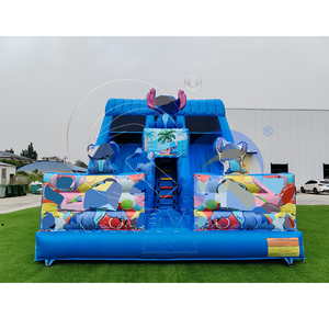 Tobogán Inflable Comercial de PVC de Alta Calidad, Compre Ahora, Los Mejores Castillos Hinchables Combinados con Tobogán Seco, Tobogán Inflable de Doble Línea en Venta - Product Image 1