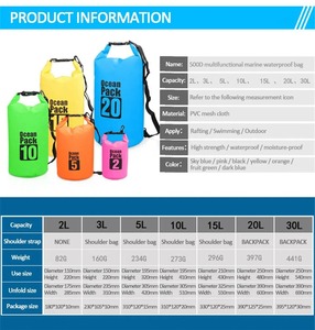 Sacca Impermeabile in PVC 30L/10L per Kayak, Nautica, Campeggio e Uso Oceanico - Soluzione di Stoccaggio Asciutto per Esterni - Product Image 3