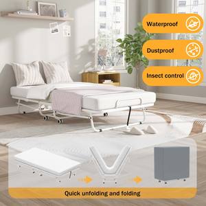 <span class=keywords><strong>Cama</strong></span> Plegable Moderna Multifuncional con Altura Ajustable, Colchón de Espuma Viscoelástica, Ruedas Giratorias, <span class=keywords><strong>Cama</strong></span> Plegable Tamaño Individual, <span class=keywords><strong>Cama</strong></span> de Invitados - Product Image 4