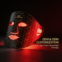 Masque facial LED OEM ODM, thérapie par lumière infrarouge, masque facial en silicone, sans fil, portable, utilisation à domicile, appareil de soin de la peau, beauté