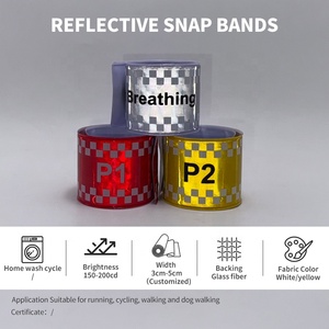 צמיד זוהר מחזיר אור/צמיד זוהר בעל נראות גבוהה/צמיד PVC עם סגירת תיקתק/צמיד עם לוגו בהתאמה אישית - Product Image 2