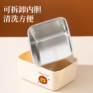 316 Stainless Steel Bento <b>Box</b> With Lid Rectangle <b>Lunch</b> <b>Box</b> For Office Workers And Students Insulated Bag Set - Product Image 4