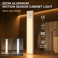 Lampu Kabinet Sensor Gerak Kristal Modern LED Lampu Malam Dapat Diredupkan Pemasangan Magnetik 3 Suhu Warna Dapat Diisi Ulang USB