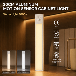 <b>Motion</b> <b>Sensor</b> Cabinet <b>Light</b> <b>LED</b> Night Lamp Magnetic Installation 3 Color Temperatures USB Rechargeable for Kitchen Wardrobe - Product Image 1
