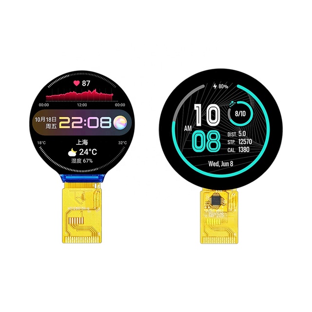 OEM 1.28 Inch IPS LCD Display 240x240 Resolution 16.7M Colors 4-Line SPI TFT Screen 400cd/m Brightness -20C~70C Operating