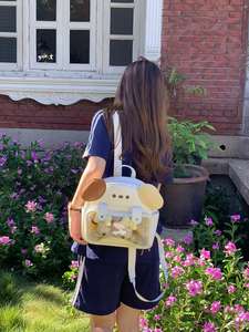 Large Capacity Waterproof PU Dual-Shoulder <strong>Backpack</strong> Women Cute Japan Style School Bag Small Dog Theme Zipper Closure Visible - Product Image 4