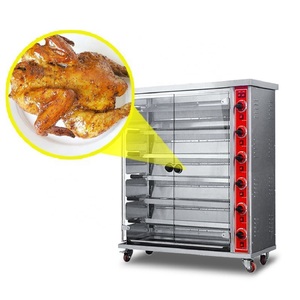 380V 50HZ 6 varillas eléctricas 24-30 piezas pollos 12.3KW <span class=keywords><strong>horno</strong></span> de asador de <span class=keywords><strong>pollo</strong></span> giratorio automático comercial - Product Image 1