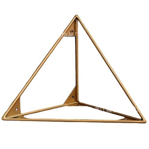 Support d'angle triangulaire noir de 15 cm, support de cloison, support de meuble doré, étagère murale, support de rangement, support de charge - Product Image 1