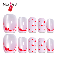 Faux Ongles Magnétiques Effet Œil de Chat Rose Glacé Personnalisés en Gros, Paillettes Scintillantes, Pointes en Gel Souple ABS, Marque Privée OEM, 32 Pièces