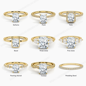 <span class=keywords><strong>Bague</strong></span> de Fiançailles et de Mariage Ovale en <span class=keywords><strong>Or</strong></span> Massif 9K 10K 14K 18K avec Diamants de Laboratoire CVD pour Femme, Demi-Éternité - Product Image 5