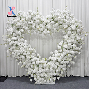 Arche de fleurs artificielles en rose pour décoration de mariage, blanche, romantique, onirique, faite à la main, haute simulation, réutilisable, recyclable - Product Image 1