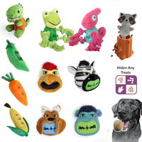 AFP Interactive Treat Jouet en peluche caché pour animaux de compagnie Distributeur de nourriture pour chiens Distributeur de nourriture avec fuite lente pour chiens Entraînement au QI