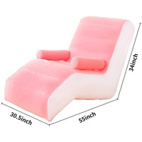 Sofa gonflable floqué de chaise paresseux de conception moderne de PVC pliable caractéristique pour des loisirs à la maison de salon ou l'usage extérieur