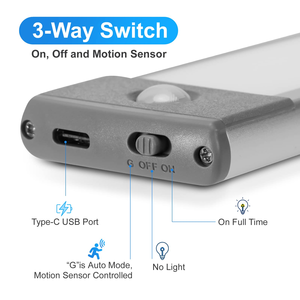 15.8in 60-<b>Led</b> Battery Powered Wireless USB Rechargeable Magnetic Motion <b>Sensor</b> <b>Light</b> Warodrobe Kitchen Under <b>Led</b> Cabinet <b>Lights</b> - Product Image 3