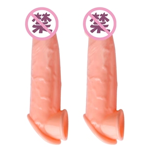 Wiederverwendbares Dickes Silikon-Gummi-Kondom Waschbarer Penisvergrößerer für Männer - Product Image 2