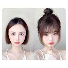 Cheveux humains brésiliens Full Bang Top Cover Front Wool Postiche Part Wicker (WBF1610)-12 à 32 pouces Longueur étirée - Product Image 1