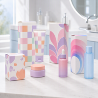 Boîte cadeau en papier artistique avec logo personnalisé, pliable, adaptée aux soins de la peau, aux cosmétiques, aux bougies, aux parfums, aux tasses isothermes, style féminin tendance