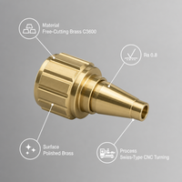 Fabrication sur mesure de connecteurs Luer Lock en laiton C3600 poli par usinage CNC