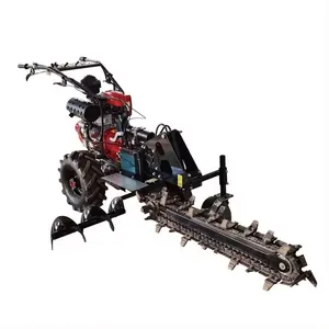 High Quality Small Chain Farm Ditch Digging Machine Trencher Machine Small Trencher Mini Gasoline Trencher