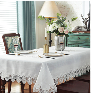 Antique Fantaisie Broderie Feuille Pétale Taffetas Dentelle Nappe Rectangle Couverture Banquets Polyester Tissé Techniques Hôtels - Product Image 1