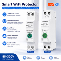 Interruptor de Circuito Inteligente WiFi Mini de 1 Polo RMshebei RMDZT-1PNL 63A, Control Remoto, Monitor de Energía, Protección de Voltaje Ajustable, DIN