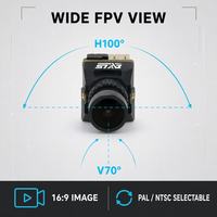 Caméra FPV analogique HD Axisflying C2 1200TVI, capteur CMOS 1/4, 5-40V PAL NTSC, grand angle 16:9, certifiée CE/FCC pour drone de course