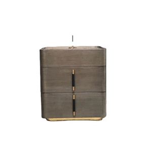 New in MOQ2 Custom Cheap Luxury Slim <strong>Sidetables</strong> Sitting Room Grey Small Marble Side Tables Sets with <strong>Drawers</strong> - Product Image 3