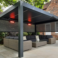 Kits de pergola motorisés modernes en aluminium, design bioclimatique de luxe avec lames orientables, écran LED en option inclus - Turquie